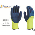 Acrylic Shell Napping Lining Latex 3/4 Coated Crinkle Finish Safety Work Glove (L6503)